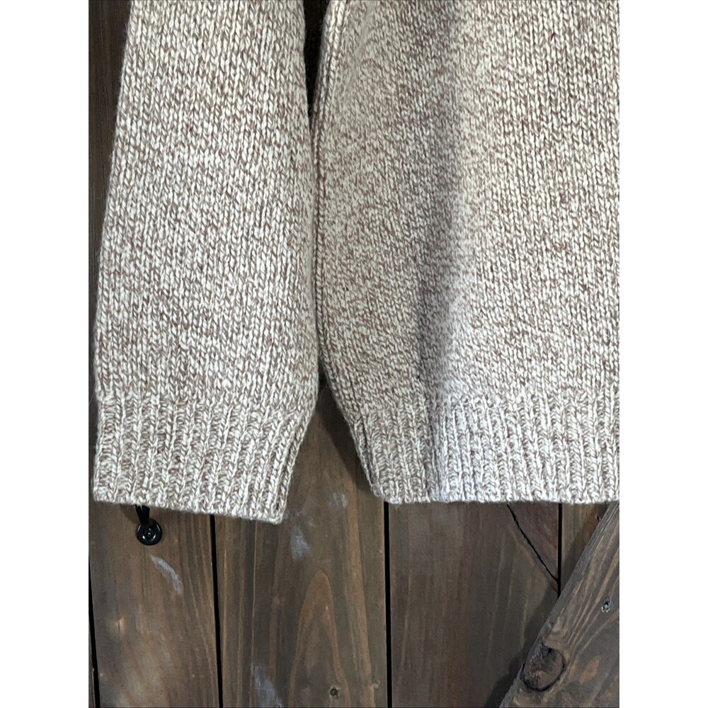 LL Bean 100% Lambs Wool Sweater Mens XXL 2XL Henley Beige Winter Ski - Picture 8 of 8